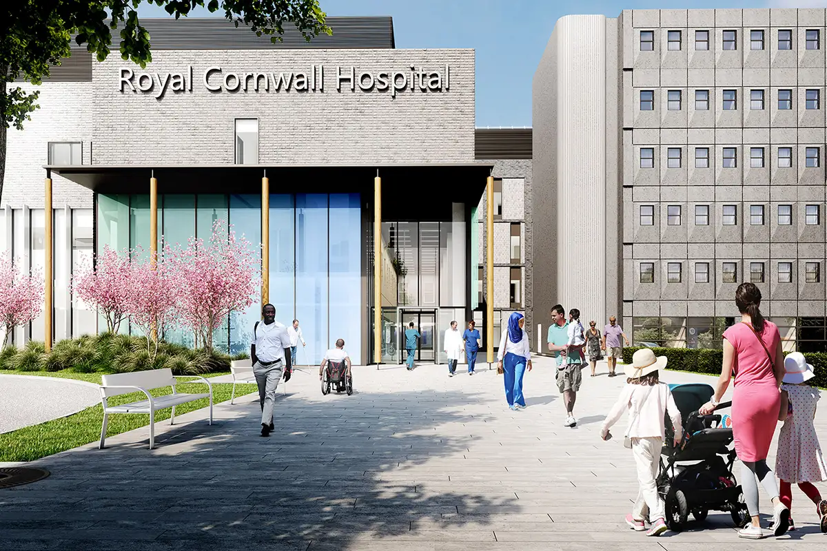 Artist's impression of the new women and children's hospital at RCHT Treliske