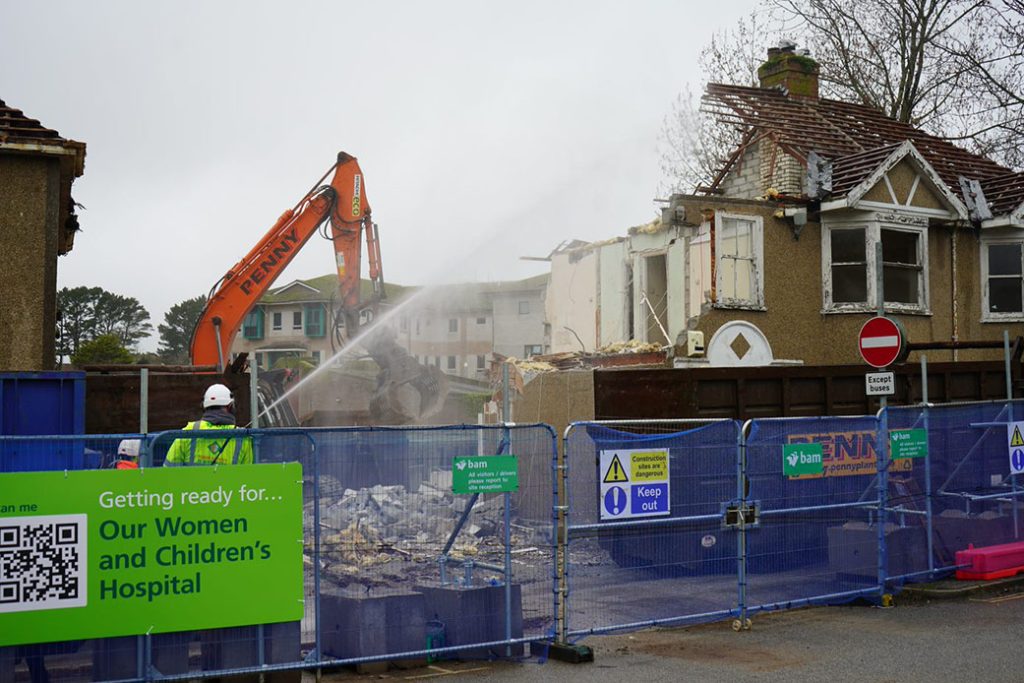 The demolition of a house on Penventinnie Lane